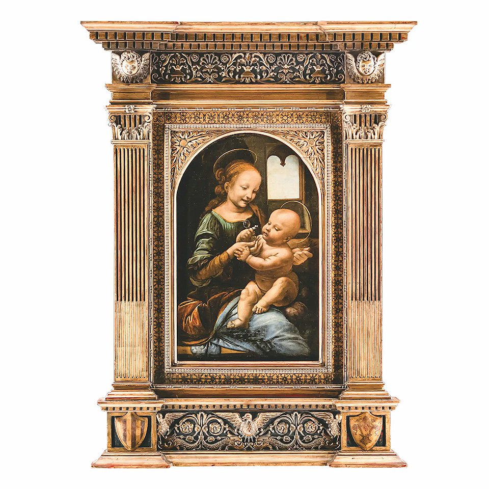 "Мадонна Бенуа" Леонардо (1478) - одна из картин эпохи Возрождения, предоставленных Эрмитажем для показа в Италии. Это полотно демострировалось в 2019 г. в Национальной галерее Умбрии. Фото: Marco Giugliarelli/ Galleria Nazionale dell’Umbria
