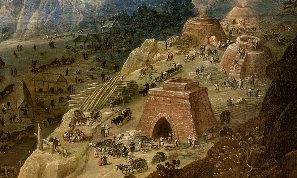 Фрагмент картины «Вавилонская башня» в процессе реставрации.  Фото: Государственный Эрмитаж