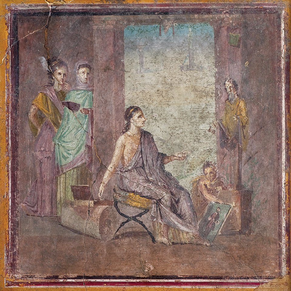 «Художница». Фреска из дома Хирурга. Помпеи. I в. н.э. Фото: Городской археологический музей Болоньи