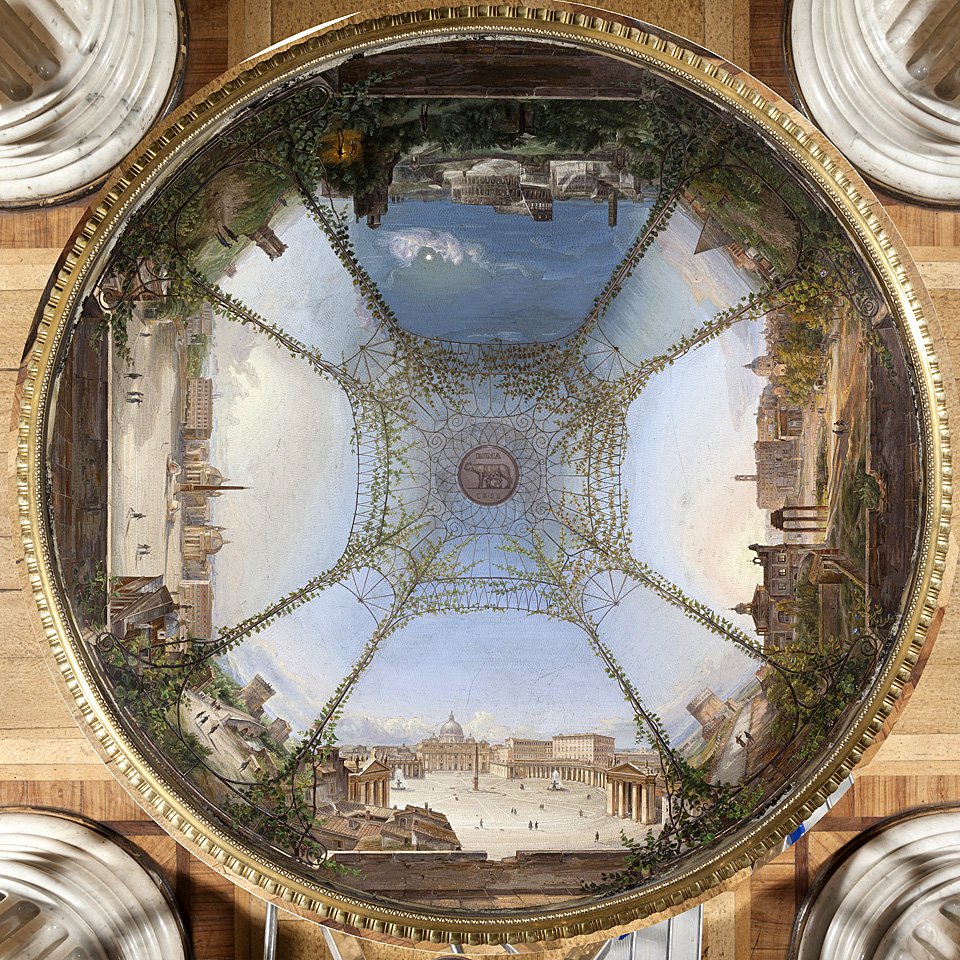 Микеланджело Барбери. Стол с мозаикой «Сутки в Риме». 1839. Фото: Gallerie D'Italia