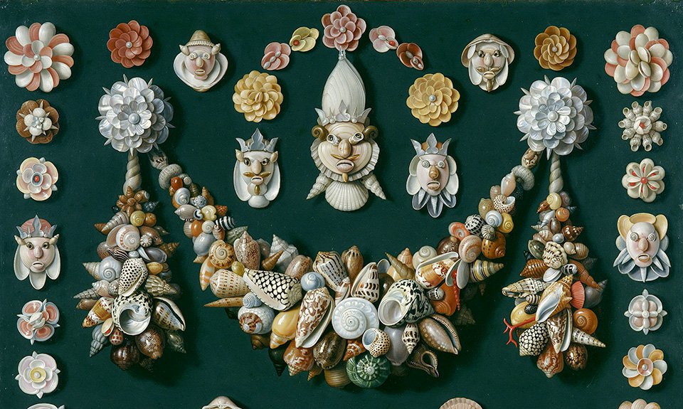 Ян ван Кессель. «Гирлянда, маски и розетки из ракушек». 1656. Фото: Fondation Custodia, Collection Frits Lugt