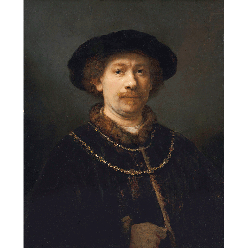 Рембрандт. «Автопортрет в шляпе и с двумя цепочками». Около 1641–1643. Фото: Alain Benainous/Gamma-Rapho via Getty images, courtesy of the Museum