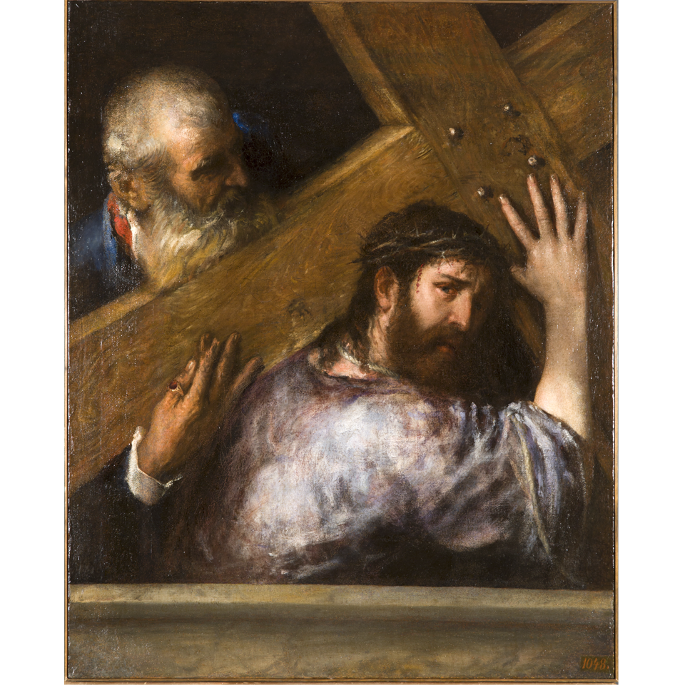 Фрагмент картины «Несение креста» после реставрации. Фото: Государственный Эрмитаж