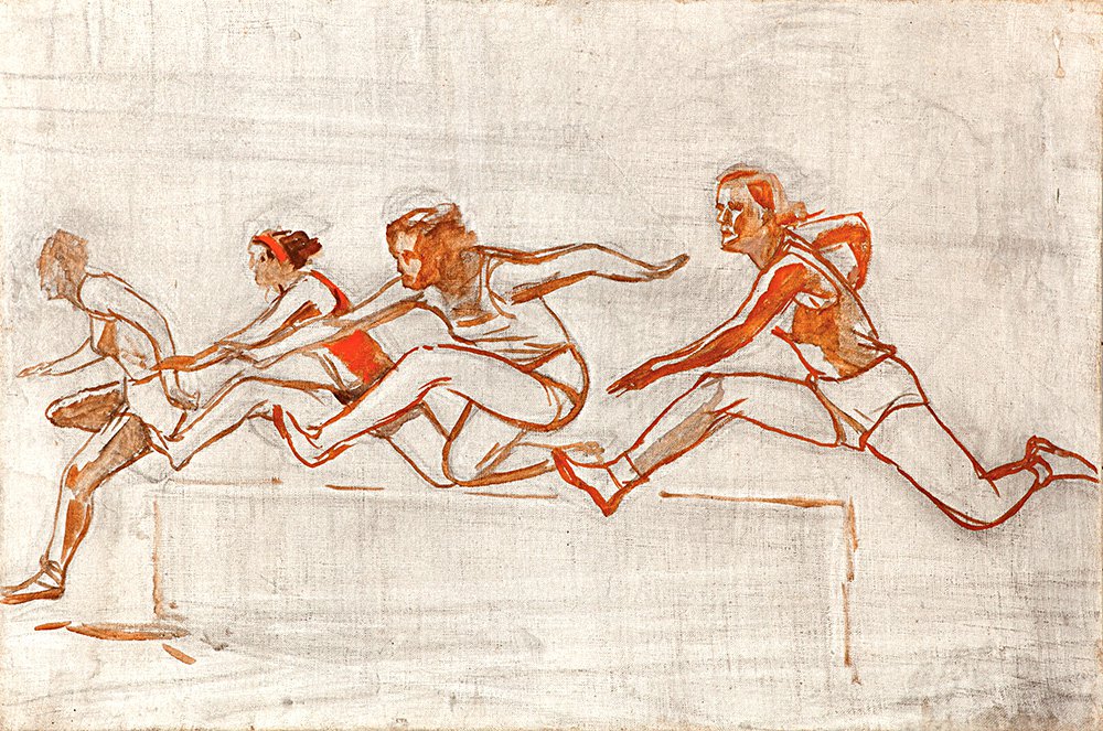 Александр Дейнека. «Бег с препятствиями». 1958. Фото: Государственный музей архитектуры им. А.В.Щусева