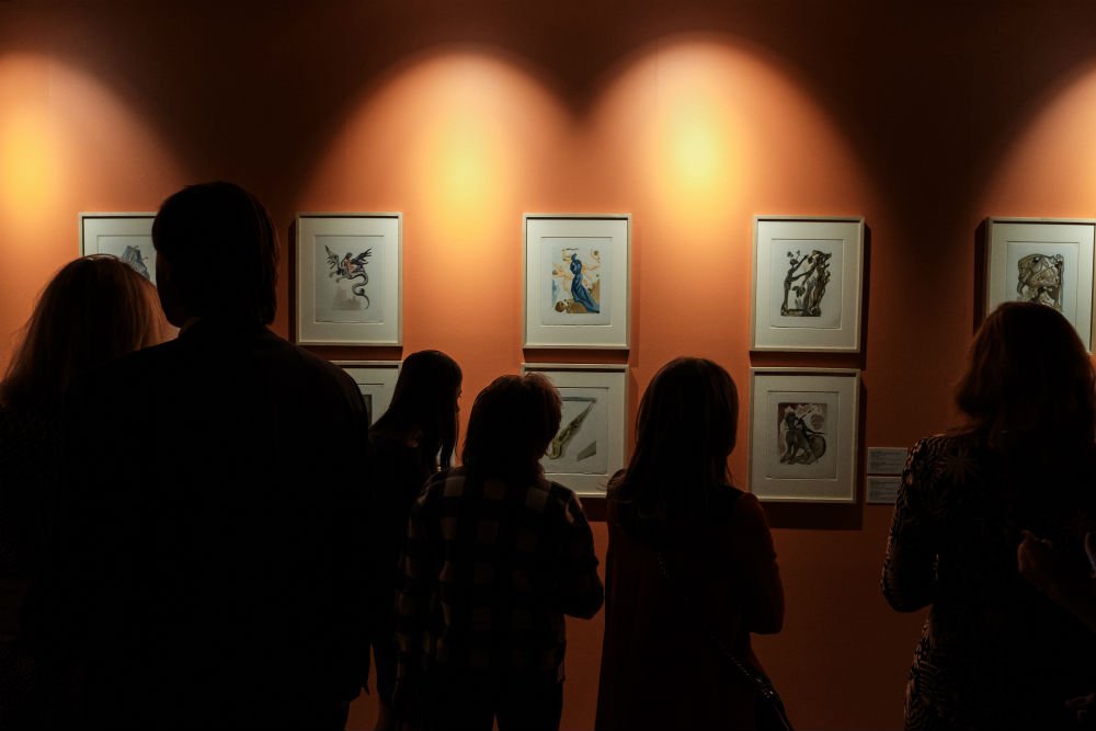 Иллюстрации к «Божественной комедии» на выставке «Сальвадор Дали. Сюрреалист и классик» в петербургском Музее Фаберже
