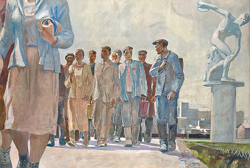 Александр Дейнека. «Герои первой пятилетки». 1936. Эстимейт £2–3 млн. Продано за £2,8 млн. Аукцион MacDougall's, 29 ноября. Фото: MacDougall'