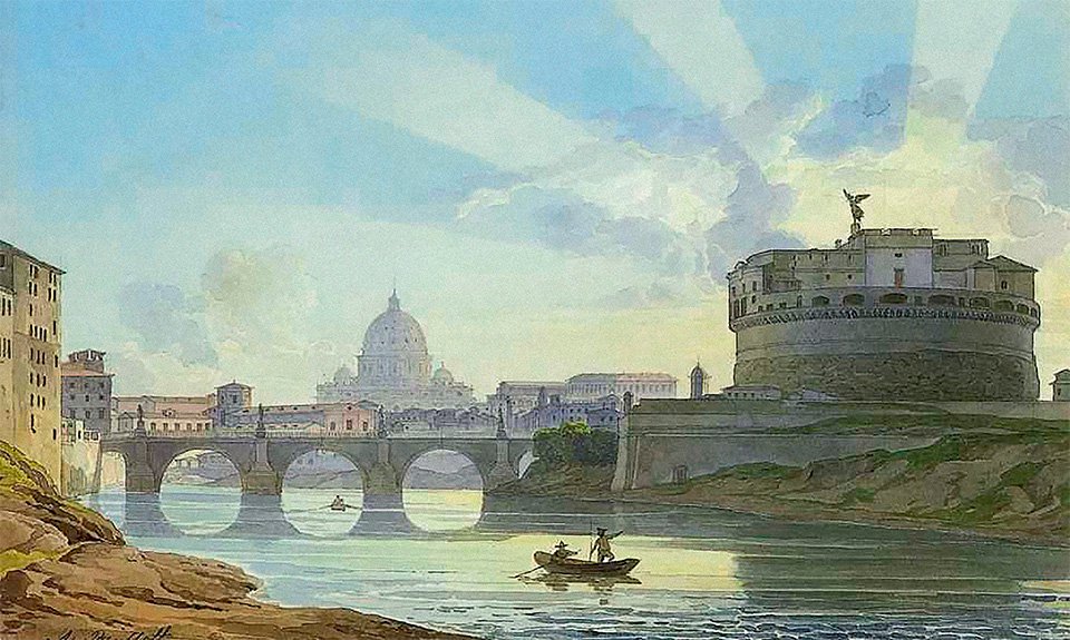Александр Брюллов. «Вид замка Святого Ангела в Риме». 1824. Фото: БуксМАрт