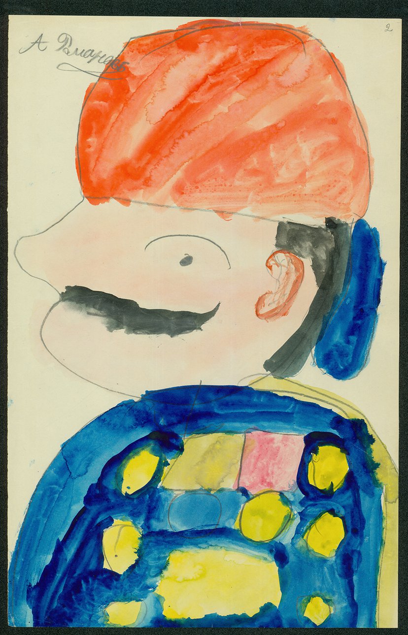 Цесаревич Алексей Николаевич. «Портрет военного». Бумага, акварель. © GARF, State Archive of the Russian Federatio