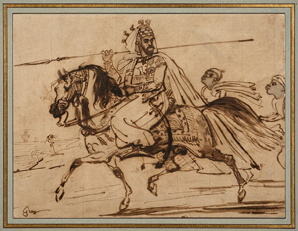 Антуан-Жан Гро. «Турецкий вельможа на коне в сопровождении двух слуг». 1806. Коллекция Гастона Делестре