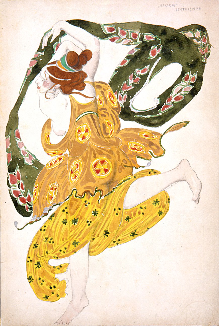 Лев Бакст. Эскиз костюма к балету «Нарцисс». 1911. Фото: Санкт-Петербургский государственный музей театрального и музыкального искусства