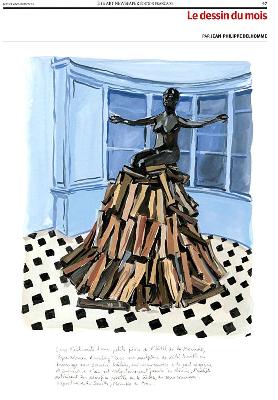 Иллюстрация Жан-Филиппа Дельома, опубликованная в январском номере The Art Newspaper France. Фото: The artist and The Art Newspaper France