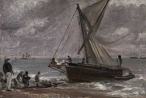 Джон Констебл. Подведение лодки к берегу. Брайтон. 1824 © Tate London 2014