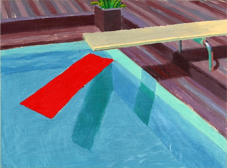 Дэвид Хокни. «Лист пластика, плавающий в бассейне». 1977. Фотография Бонни Моррисон © David Hockney, courtesy Pace gallery