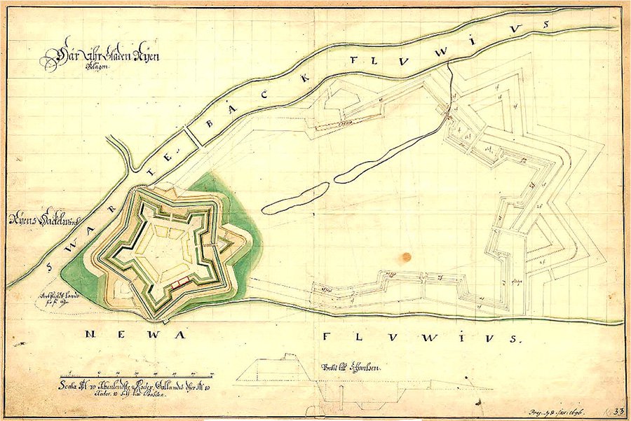 План крепости Ниеншанц. 1681–1696. Фото: The Swedish National Archive
