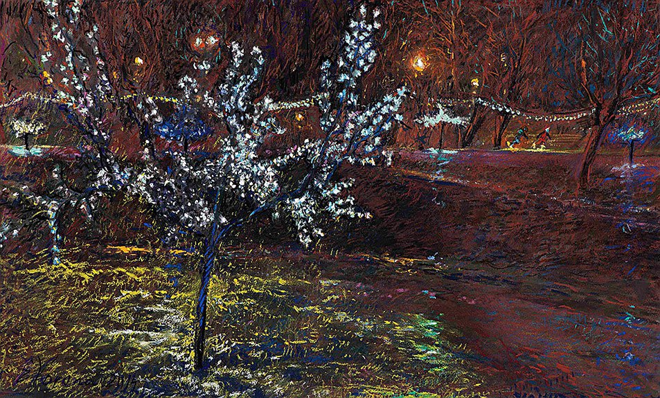 Екатерина Ворона. «Зимнее цветение сакуры в Парке Горького». 2014. Фото: Smirnoff.gallery