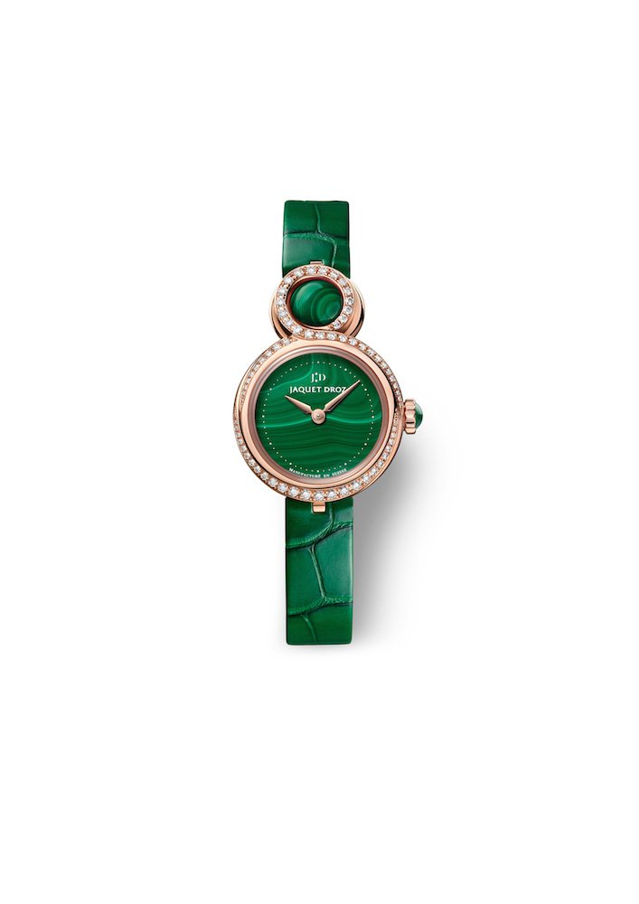 Часы Jaquet Droz Lady 8 Petite в корпусе из розового золота с малахитом и бриллиантами