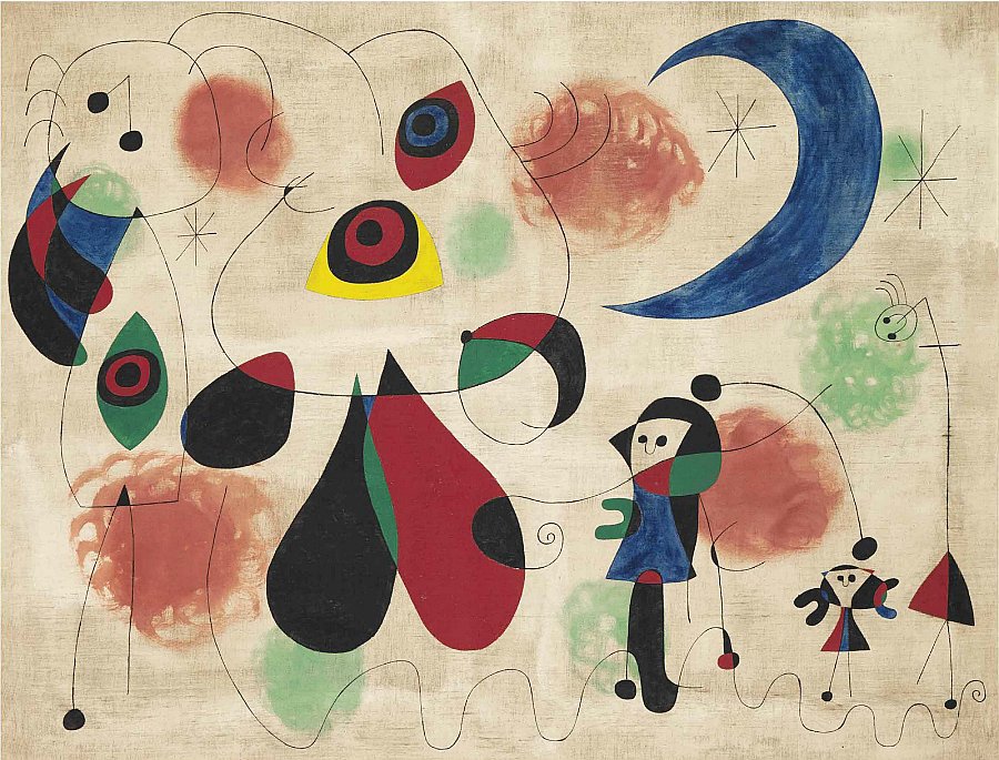 Жоан Миро. «Картина» («Женщина, луна, птицы»). 1950. Christie’s, аукцион «Искусство сюрреализма», 4 февраля, Лондон. £15,5 млн