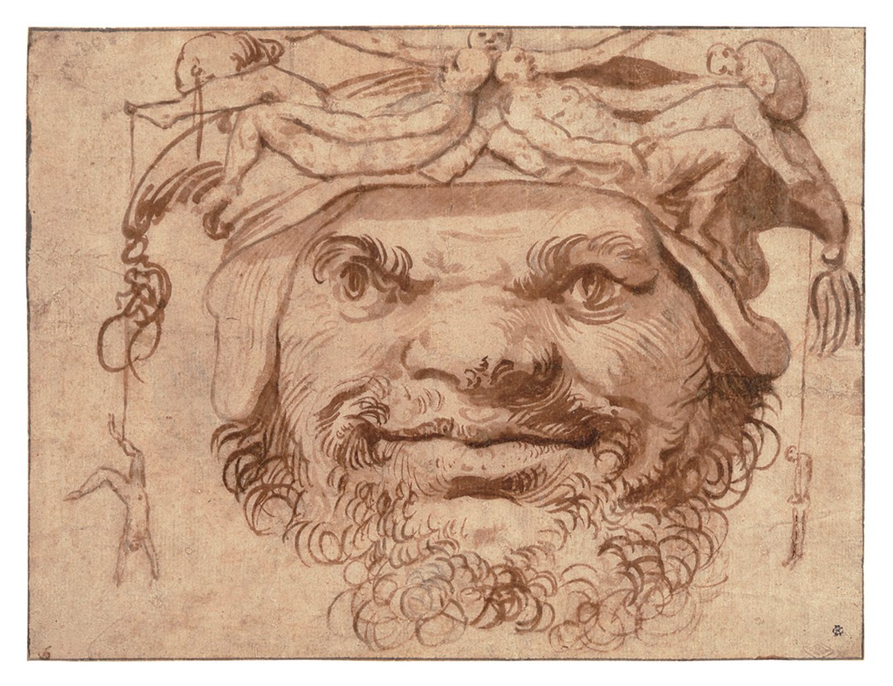 Хусепе де Рибера. «Голова с маленькими фигурками на шляпе». 1630-е. Рисунок. Фото: Museo del Prado, Fundación Focus and the Meadows Museum