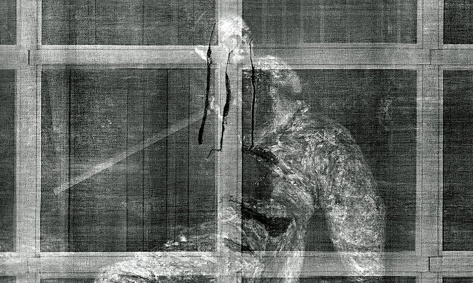 Рентген картины «Иван Грозный и сын его Иван 16 ноября 1581 года» после нападения вандала. Фото: Государственная Третьяковская галерея