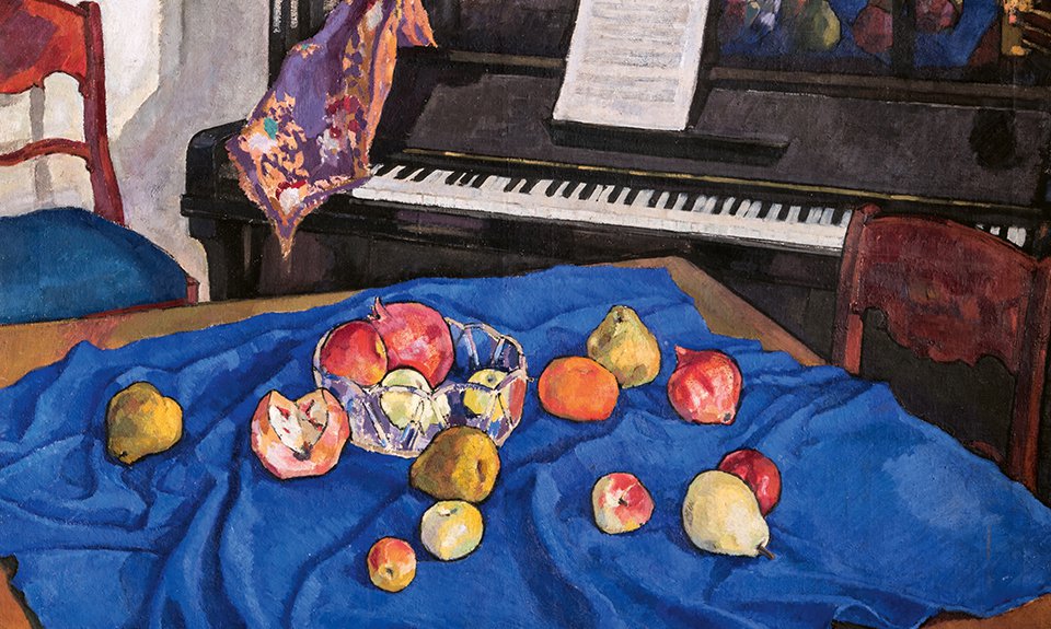 Вениамин Белкин. «Фрукты на синем». 1910-е. Из собрания Государственного Русского музея. Фото: Музей русского импрессионизма