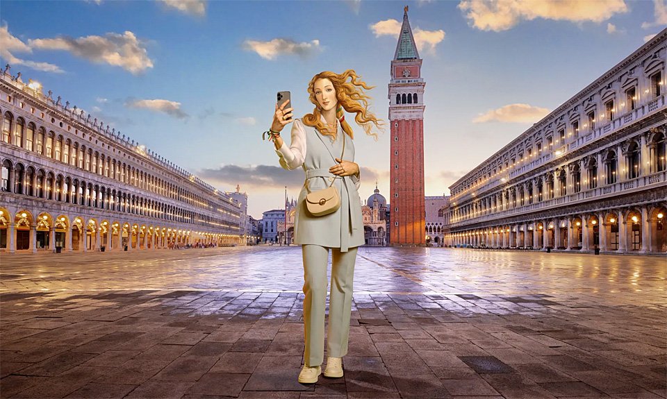 В рекламной кампании Венера кисти Боттичелли делает селфи на фоне достопримечательностей Италии. Фото: Ministero del Turismo I