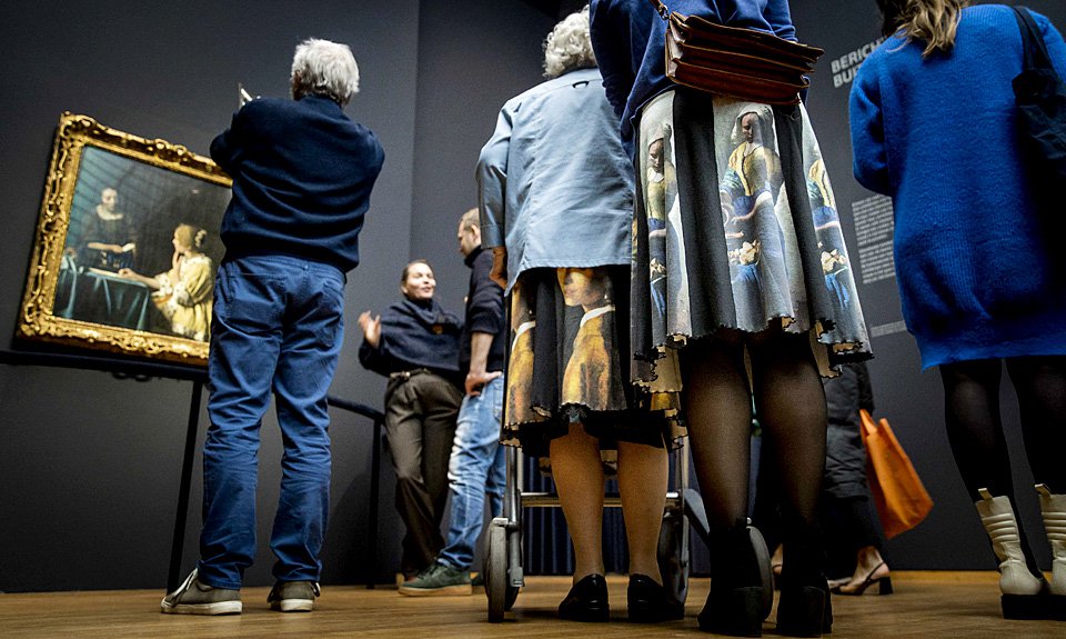 Открытие выставки Вермеера в Амстердаме.  9 февраля 2023 г. Фото: EPA/KOEN VAN WEEL