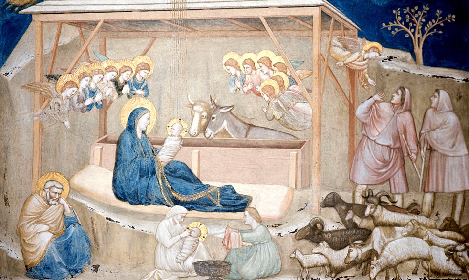 Джотто ди Бондоне и его школа. «Рождество». Около 1310. Фрагмент фрески в Нижней церкви базилики Святого Франциска в Ассизи. Фото: Wikimedia Commons