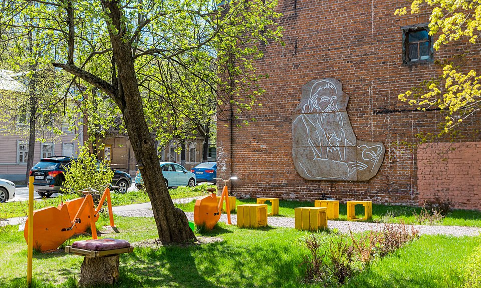 «Сад мечтателей и изобретателей» в Заповедном квартале церкви Трех Святителей по улице Короленко, 15 и 17. Фото: «Нижний 800»