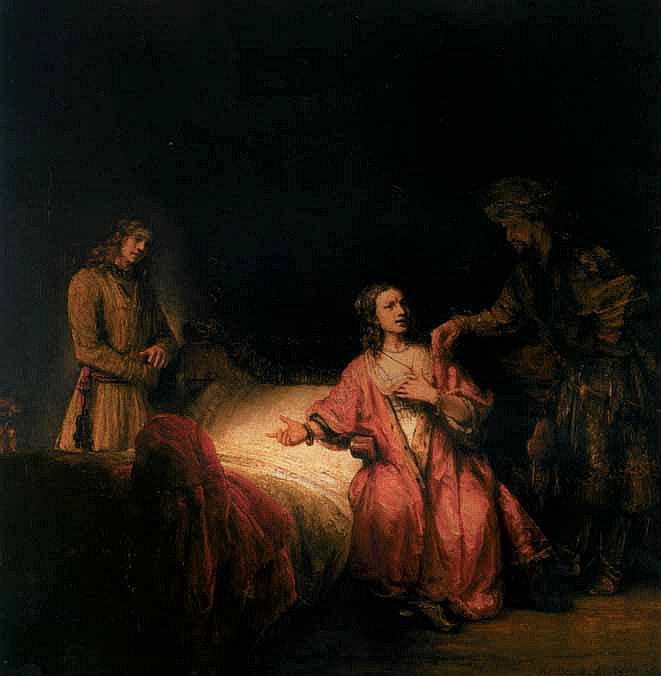 Рембрандт. Иосиф, обвиняемый женой Потифара. 1655