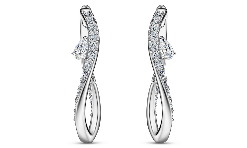 Серьги-кольца с бриллиантами. Фото: ALROSA Diamonds