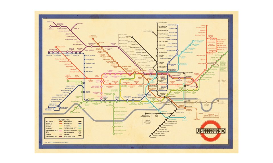 Схему лондонской подземки придумал в 1931 году чертежник Гарри Бек. Фото: London Transport Museum