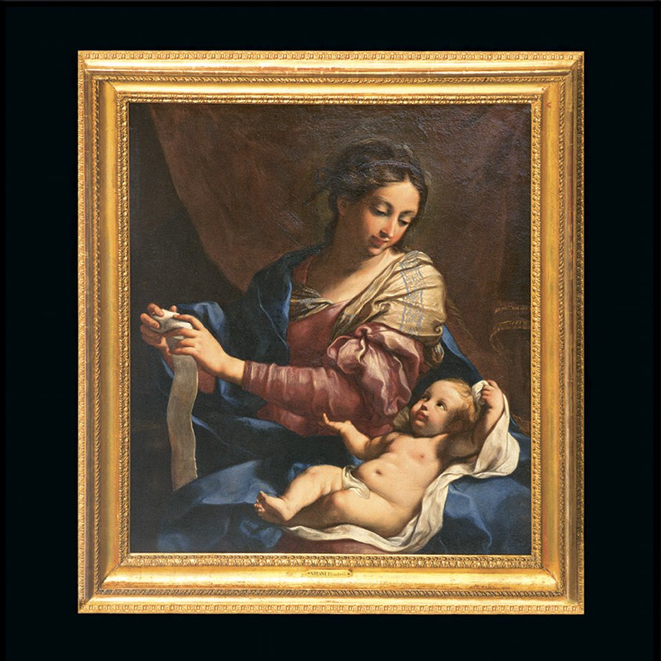 «Мадонна с пеленками» (1665); многие картины Сирани, изображающие Марию, демонстрируют ее развивающийся художественный стиль. Фото: Museo di Capodimont