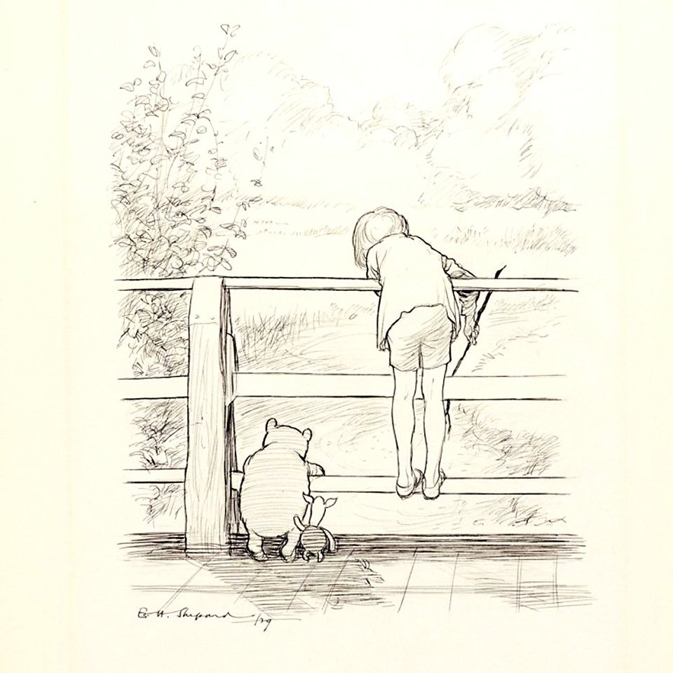 Эрнест Говард Шепард. Иллюстрация к книге про Винни-Пуха. Фото: Sotheby's London