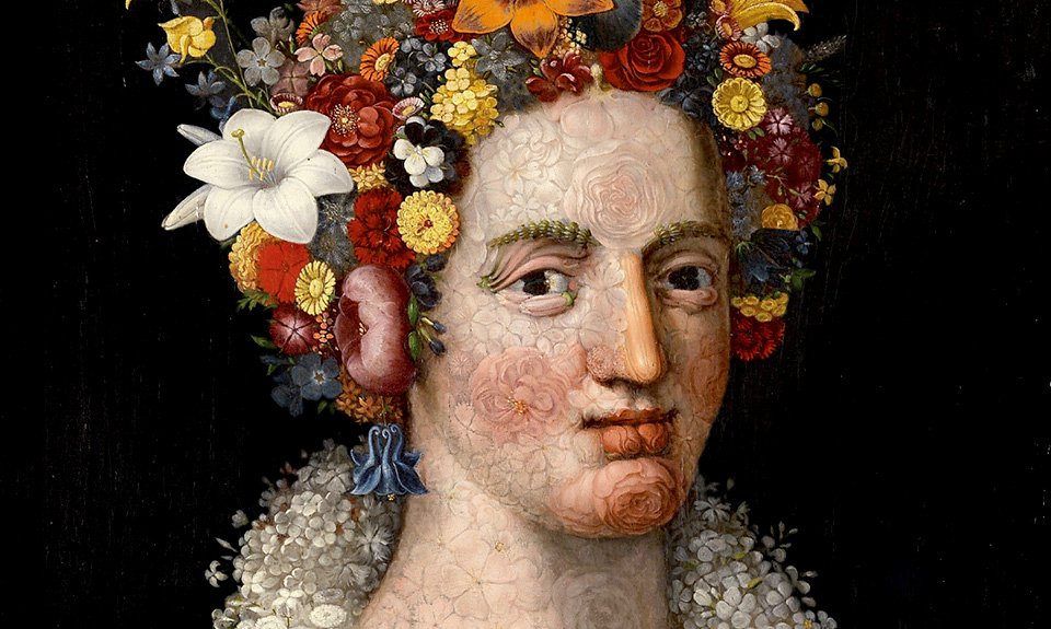 Джузеппе Арчимбольдо. Гротескный портрет «Флора». 1591. Фрагмент. Фото: Частное собрание