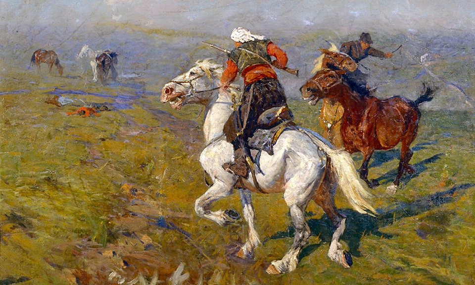 Франц Рубо. «Всадники». 1903.  Фото: Нижегородский государственный художественный музей