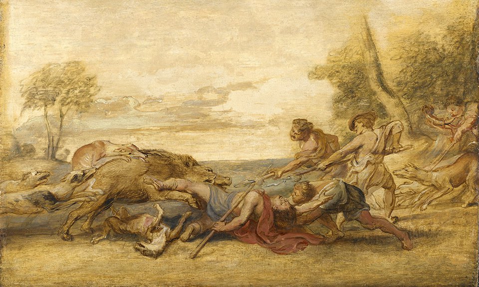 Картина Питера Пауля Рубенса «Гибель Адониса» после реставрации. Фото: Princeton University Art Museum