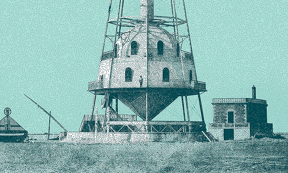 Один из «персонажей» «Кругосветного атласа маяков» — маяк на плавучем острове Буда у побережья Каталонии. Фото: КоЛибри, Азбука-Аттикус