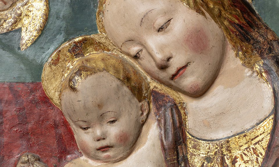 С оригинала Бенедетто да Майано. «Мадонна с Младенцем и св. Иоанном Крестителем». Около 1490. Фрагмент. Фото: Государственный Эрмитаж