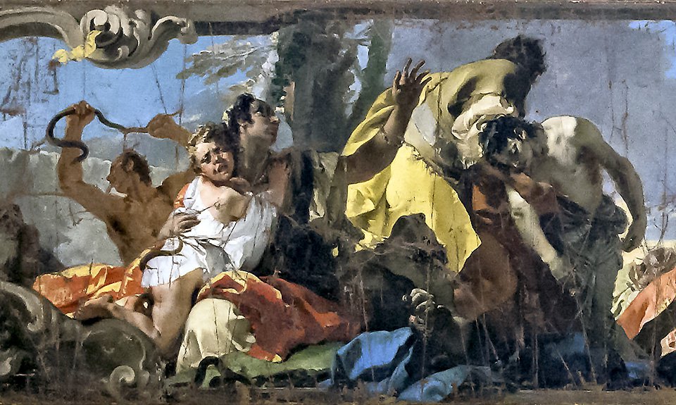 Джованни Баттиста Тьеполо. «Наказание змеями». Фрагмент. 1732–1734. Фото: Matteo De Fina