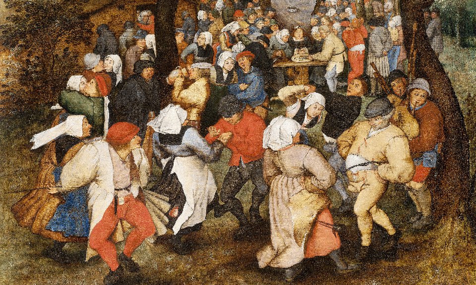 Питер Брейгель Младший. «Свадебный танец на открытом воздухе». 1607–1615. Фрагмент. Фото: Институт искусств, Детройт (США)