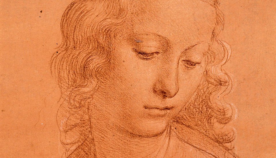 Фрагмент рисунка Леонардо да Винчи «Голова девушки». Ок. 1510. Фото: Biblioteca Reale