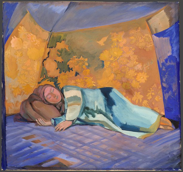 Спящая в кошаре. 1911. Холст, темпера. 66 х 71