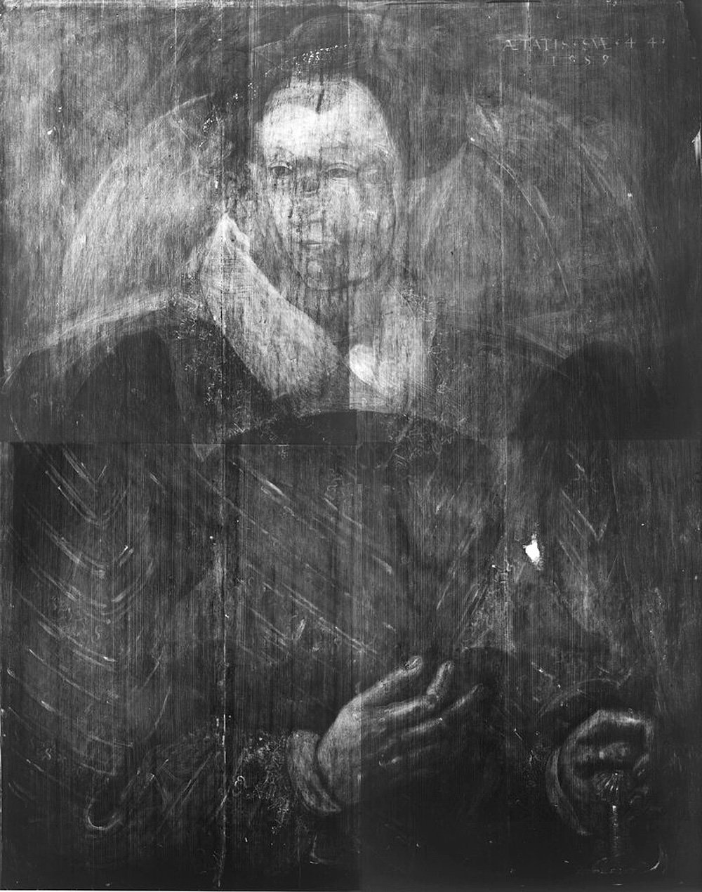 На снимке в рентгеновских лучах видно, что под портретом аристократа скрывается изображение Марии Стюарт. Courtesy:  Courtauld Institute of Art