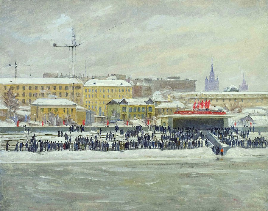 Константин Вялов. «Бассейн „Москва“». Конец 1950-х — начало 1960-х. Фото: Аукционный дом «Совком»