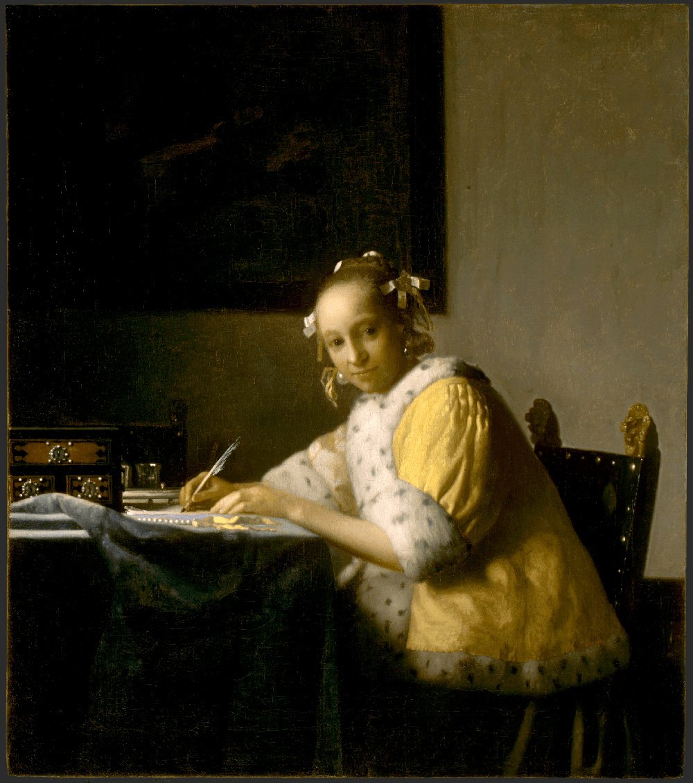 Ян Вермеер. «Дама в желтом, пишущая письмо». Около 1665–1667. Национальная художественная галерея в Вашингтоне. Courtesy of Washington National Gallery of Art