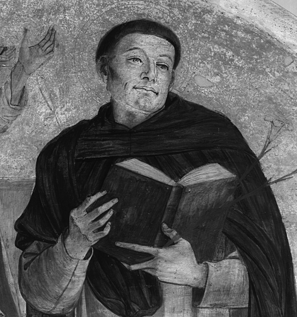 Рентгеновский снимок фигуры святого Доминика с люнета триптиха Рождества Христова. Фото: courtesy Venice in Peril