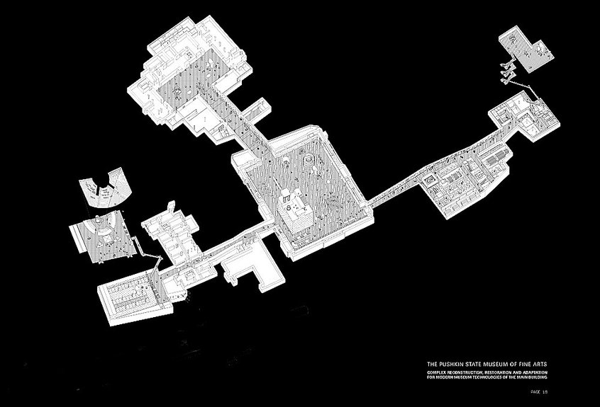 Схема подземной части и переходов между зданиями музейного квартала. Фото: ГМИИ им. А.С. Пушкина