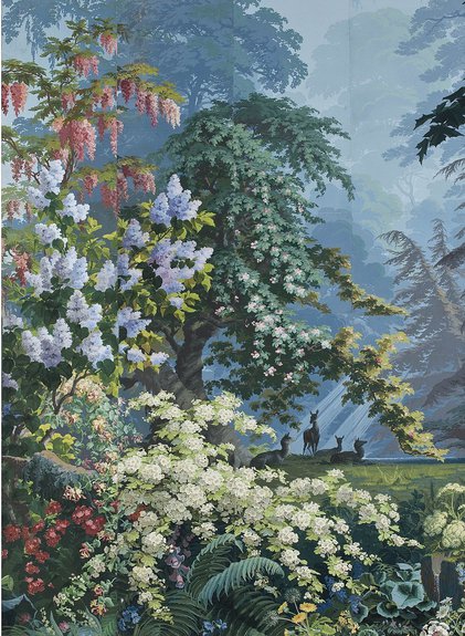 Обои с изображением райского Эдема. 1861. Художник Жозеф Фукс.Мануфактура Жюля Дефоссе /©les arts decoratifs, paris/jean tholance