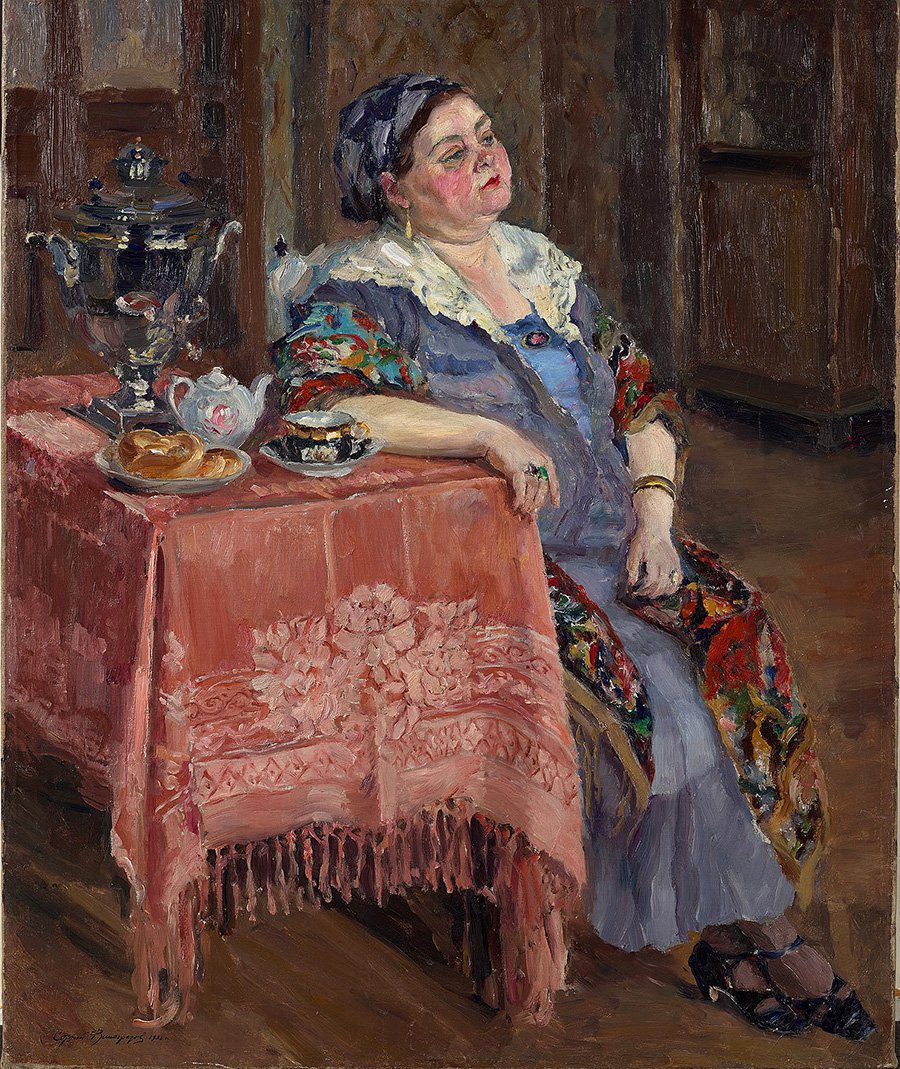 Сергей Виноградов. «Купчиха за самоваром». 1936. Фото: собрание Государственной Третьяковской галереи/Музей русского импрессионизма