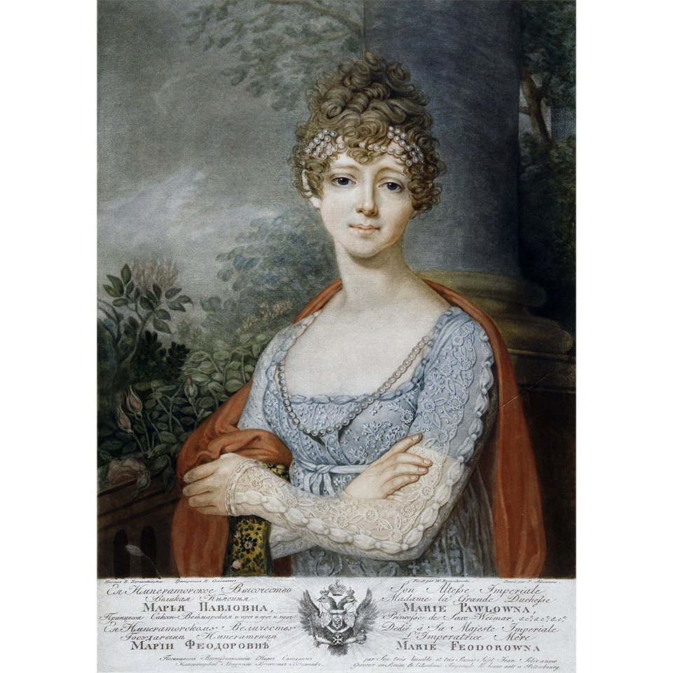Иван Селиванов. «Портрет великой княгини Марии Павловны». Около 1801–1806. Гравюра по живописному оригиналу Владимира Боровиковского.  Фото: Государственный Эрмитаж